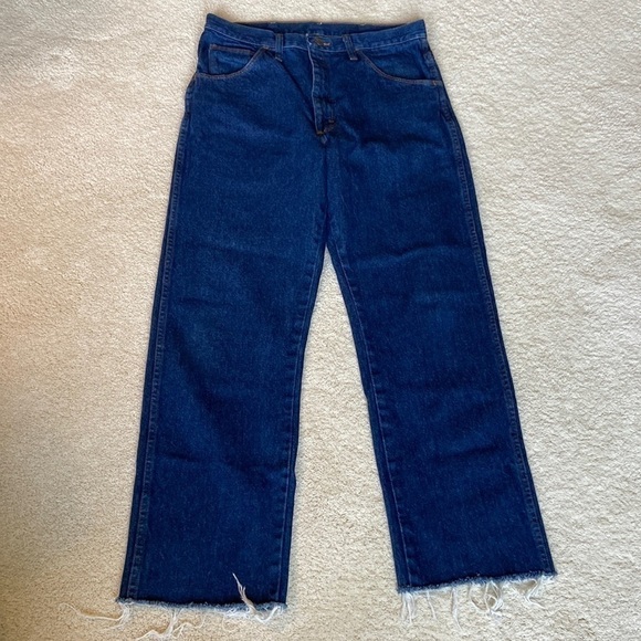 𝅺legendary Gold Men's Straight Leg Jeans with Frayed Hem Size 34 x 26.5 - Picture 14 of 14